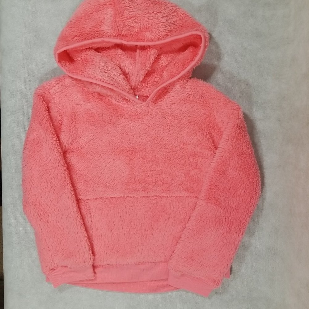 Jumping Beans Girls Size 4 Pink Sherpa Hoodie Pullover Sweatshirt Jacket NWT